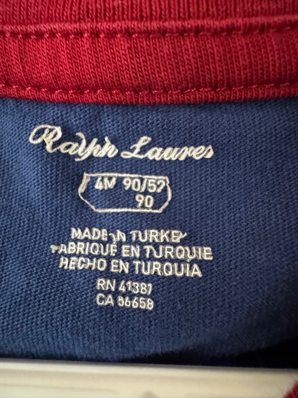 Ralph Lauren Polo Bear T-Shirt Size 24M Colorblock Blue Green Yellow Toddler Boy
